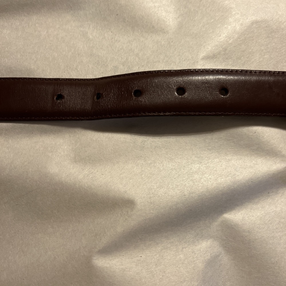 COACH Men's‎ Brown Burnished Cowhide Belt 5950 Brass Buckle Size : 40/100 - Picture 3 of 7